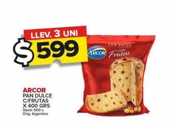 Carrefour Maxi Arcor pan dulce c frutas oferta
