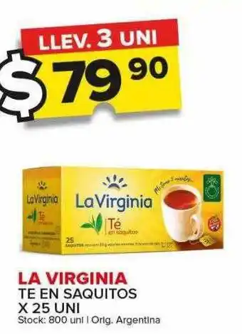 Carrefour Maxi La virginia te en saquitos oferta