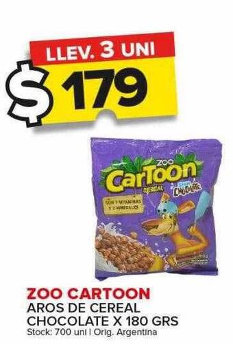 Carrefour Maxi Zoo cartoon aros de cereal chocolate oferta