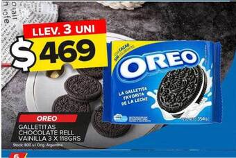 Carrefour Maxi Oreo galletitas chocolate rell vainilla oferta