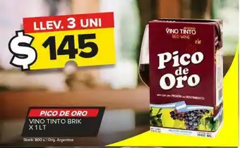 Carrefour Maxi Pico de oro vino tinto brik oferta