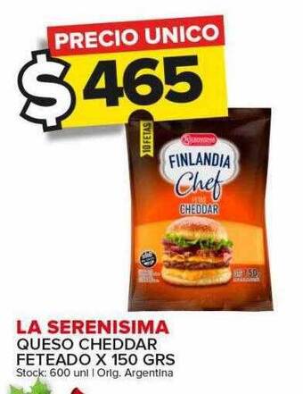 Carrefour Maxi La serenisima queso cheddar feteado oferta