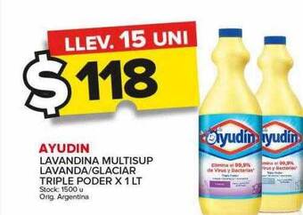 Carrefour Maxi Ayudin lavandina multisup lavanda glaciar triple poder oferta