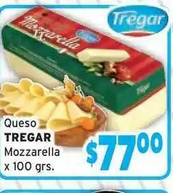 Unico Supermercados Tregar Queso Mozzarella x 100 grs. oferta