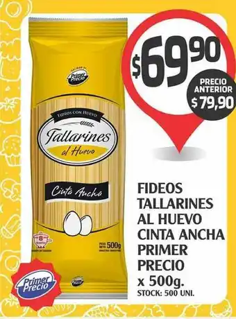 Supermercados Malambo Fideos Tallarines Al Huevo Cinta Ancha Primer Precio x 500g. oferta