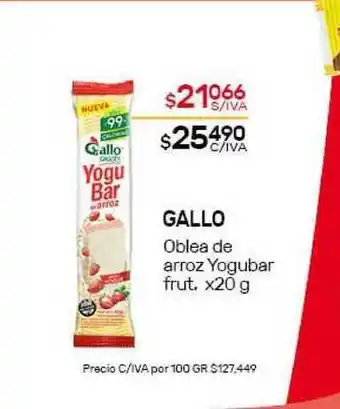 Nini Mayorista Gallo Oblea de arroz Yogubar frut. x20g oferta