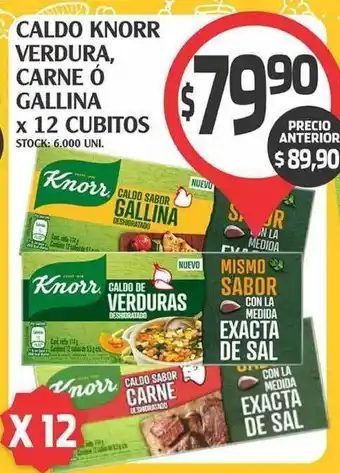 Supermercados Malambo Knorr Caldo Verdura, Carne ó Gallina x 12 Cubitos oferta