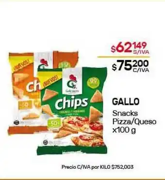 Nini Mayorista Gallo Snacks Pizza-Queso x100g oferta