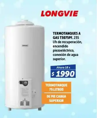 Longvie Termotanques A Gas T3075pf,235