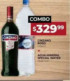 Supermercados Tadicor Cinzano Roso + Agua Mineral Special Water oferta
