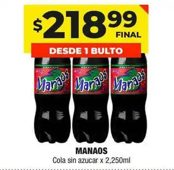 Maxi Ofertas Manaos cola sin azucar x 2,250ml oferta