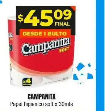 Maxi Ofertas Campanita Papel higienico soft x 30mts oferta