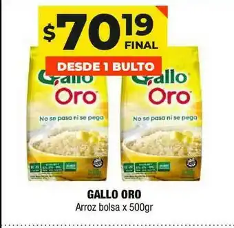 Maxi Ofertas Gallo Oro Arroz bolsa x 500gr oferta