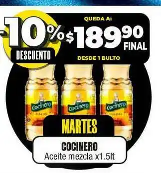 Maxi Ofertas Cocinero Aceite mezcla x 1.5lt oferta