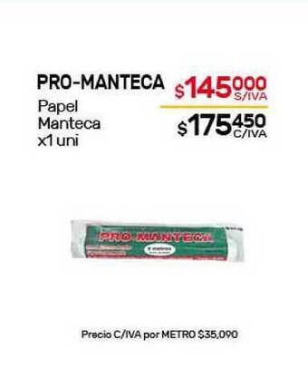 Nini Mayorista Pro-Manteca Papel Manteca x1 uni oferta