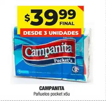 Maxi Ofertas Campanita Pañuelos Pocket x 6u oferta