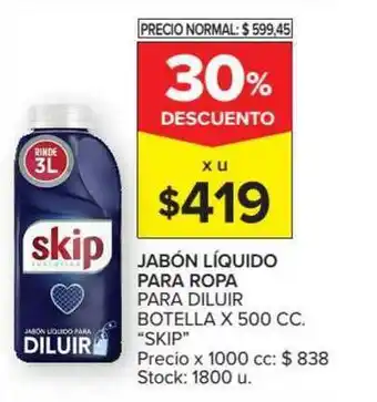 Carrefour Market "Skip" Jabón Líquido Para Ropa Para Diluir Botella x 500cc oferta