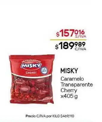 Nini Mayorista Misky Caramelo Transparente Cherry x405g oferta