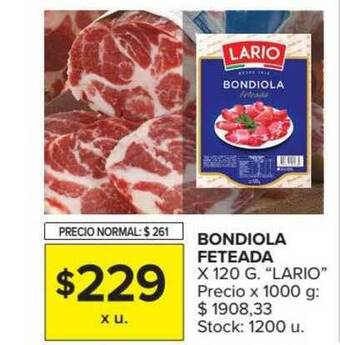 Carrefour Market "Lario" Bondiola Feteada x 120g oferta