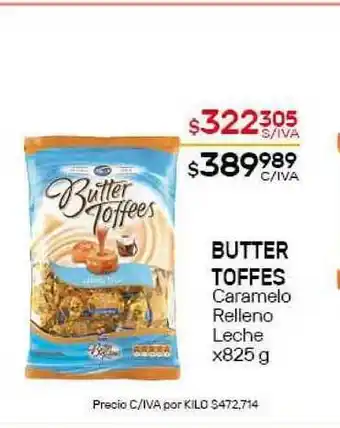 Nini Mayorista Butter Toffes Caramelo Relleno Leche x825g oferta