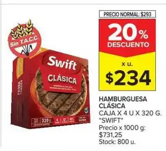 Carrefour Market "Swift" Hamburguesa Clásica Caja x 4 u x 320g. oferta