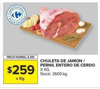 Carrefour Market Chuleta De Jamon/ Pernil Entero De Cerdo x kg oferta