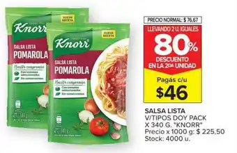 Carrefour Market Salsa Lista V Tipos Doy Pack x 340g oferta