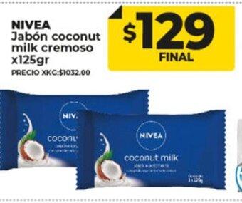 Supermayorista Vital Nivea Jabón Coconut Milk Cremoso x 125g oferta