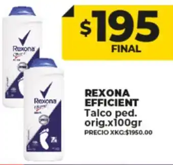Supermayorista Vital Rexona Efficient Talco Ped. Orig. x 100gr oferta