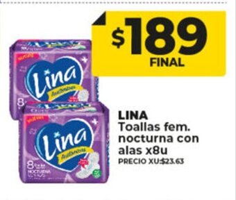 Supermayorista Vital Lina Toallas Fem. Nocturna Con Alas x 8u oferta