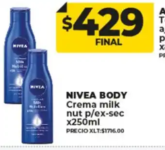 Supermayorista Vital Nivea Body Crema Milk Nut p/ex-sec x 250ml oferta