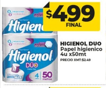 Supermayorista Vital Higienol Duo Papel Higienico 4u x 50mt oferta