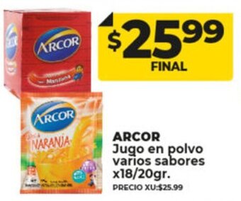 Supermayorista Vital Arcor Jugo en Polvo Varios Sabores x 18/20gr oferta