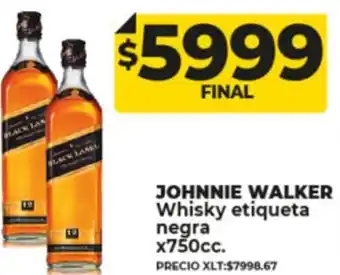 Supermayorista Vital Johnnie Walker Whisky Etiqueta Negra x 750cc oferta