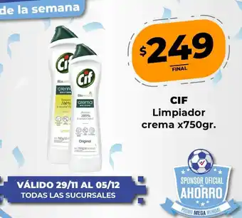Supermayorista Vital Cif Limpiador Crema x 750gr oferta