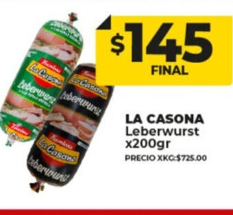 Supermayorista Vital La Casona Leberwurst x 200gr oferta