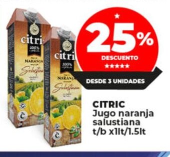 Supermayorista Vital Citric Jugo Naranja Salustiana t/b x 1lt/1.5lt oferta
