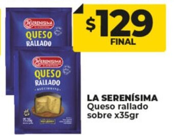 Supermayorista Vital La Serenísima Queso Rallado Sobre x 35gr oferta