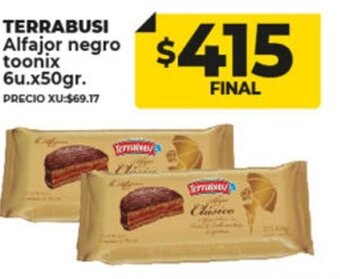 Supermayorista Vital Terrabusi Alfajor Negro Toonix 6u x 50gr oferta