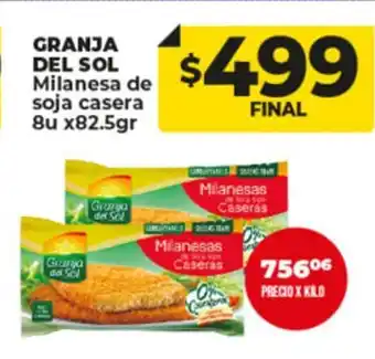 Supermayorista Vital Granja Del Sol Milanesa de Soja Casera 8u x 82.5gr oferta