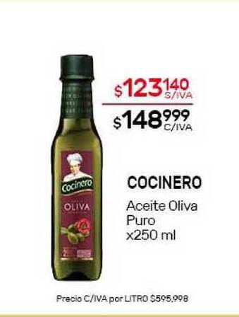Cocinero Aceite Oliva Puro x250ml