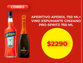 Blow Max Aperitivo Aperol 750ml + Vino Espumante Cinzano Pro-Spritz 750ml oferta