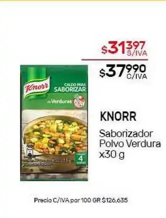 Nini Mayorista Knorr Saborizador Polvo Verdura x30g oferta