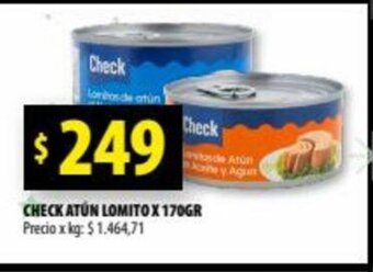 Punto Mayorista Check Atún Lomito x 170gr oferta