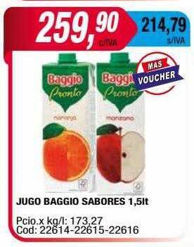 Maxiconsumo Jugo baggio sabores oferta