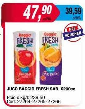 Maxiconsumo Jugo baggio fresh sab. oferta