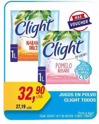 Maxiconsumo Jugos en polvo clight todos oferta