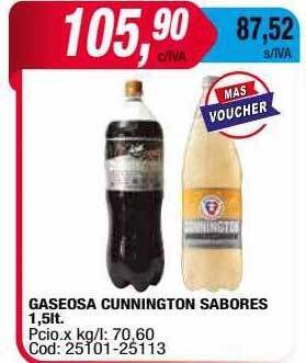 Maxiconsumo Gaseosa cunnington sabores oferta
