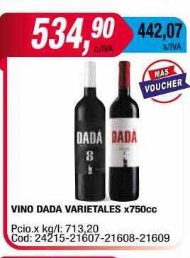 Maxiconsumo Vino dada varietales oferta