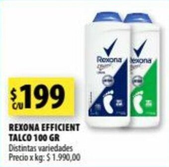 Punto Mayorista Rexona Efficient Talco 100gr oferta